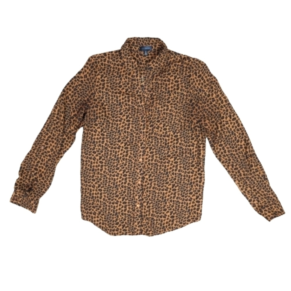 The Limited Animal Print Split Neck Blouse
